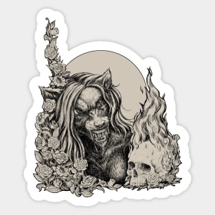 Female Werewolf Sticker